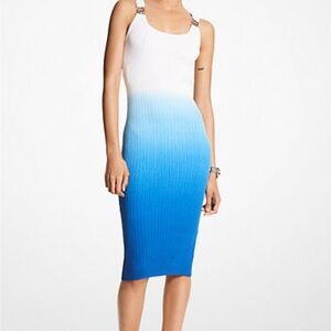 Michael Kors Ombre Ribbed Stretch Viscose Dress
